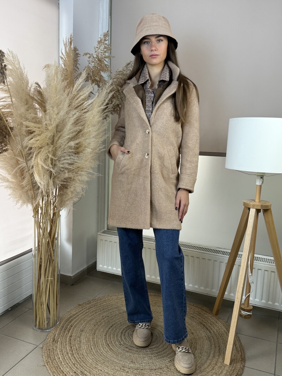 Cirmos szöverkabát - camel - Kép 3