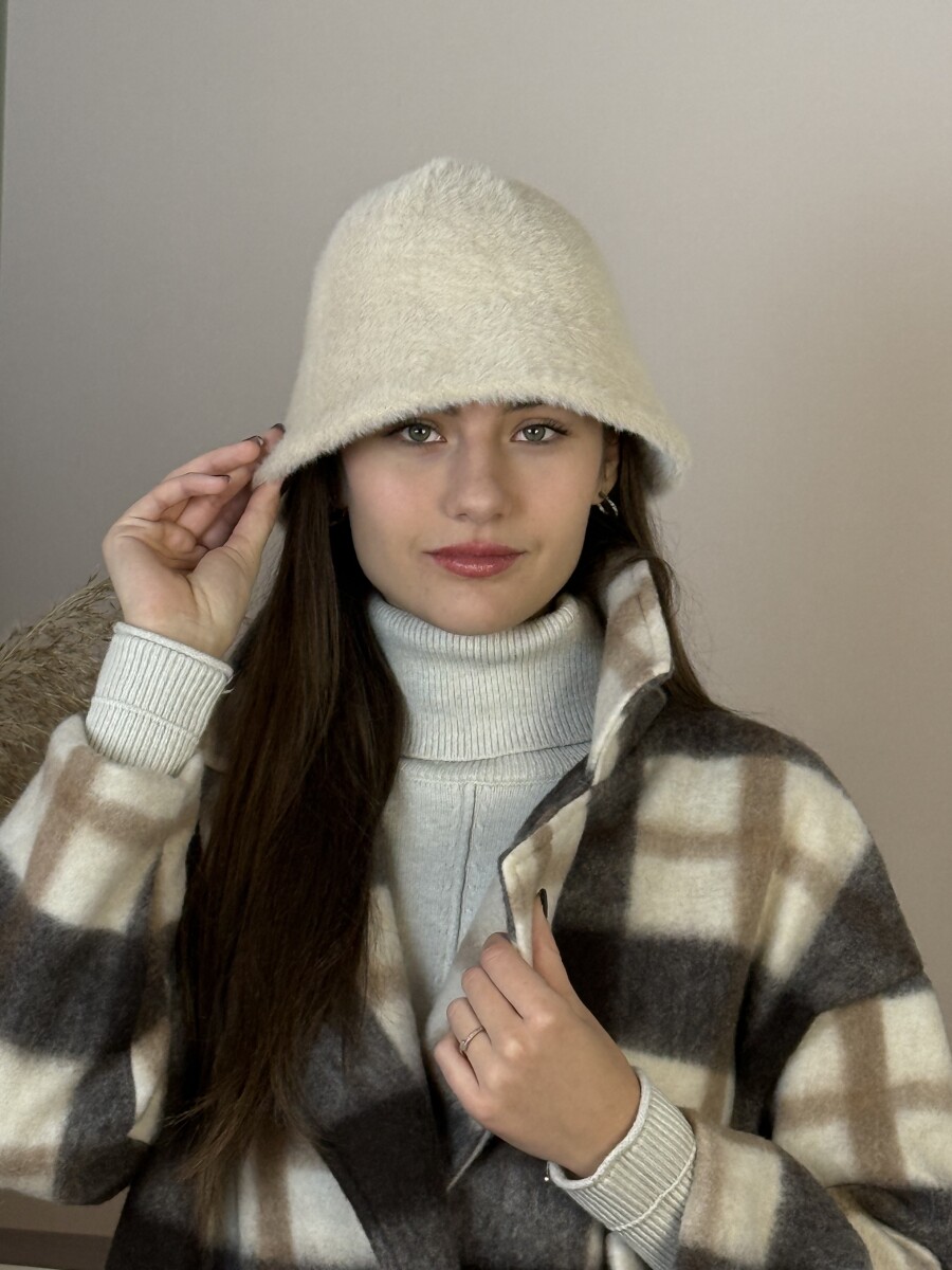 Szőrme kalap - bézs - Kép 2