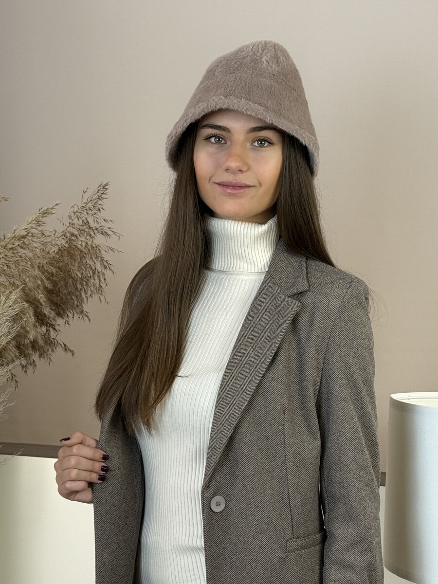 Szörme kalap - homok - Kép 5