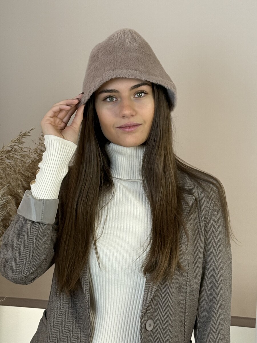 Szörme kalap - homok - Kép 2