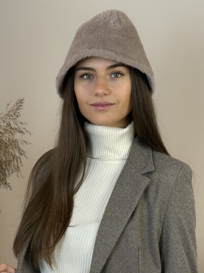 Szörme kalap - homok