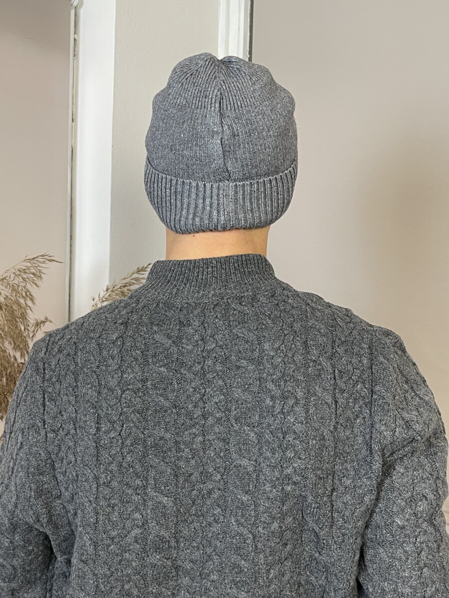 Kötött férfi sapka - szürke - Kép 3
