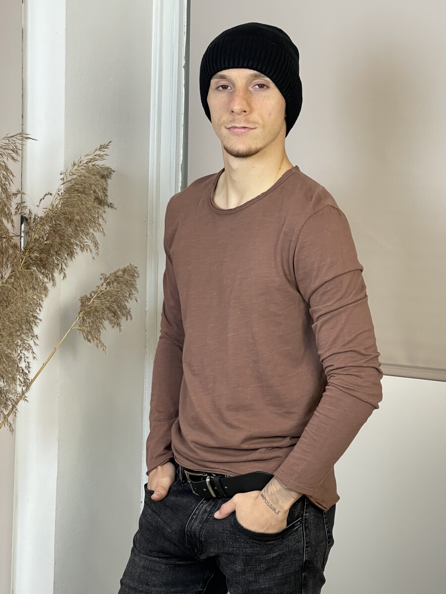 Kötött férfi sapka - fekete - Kép 5