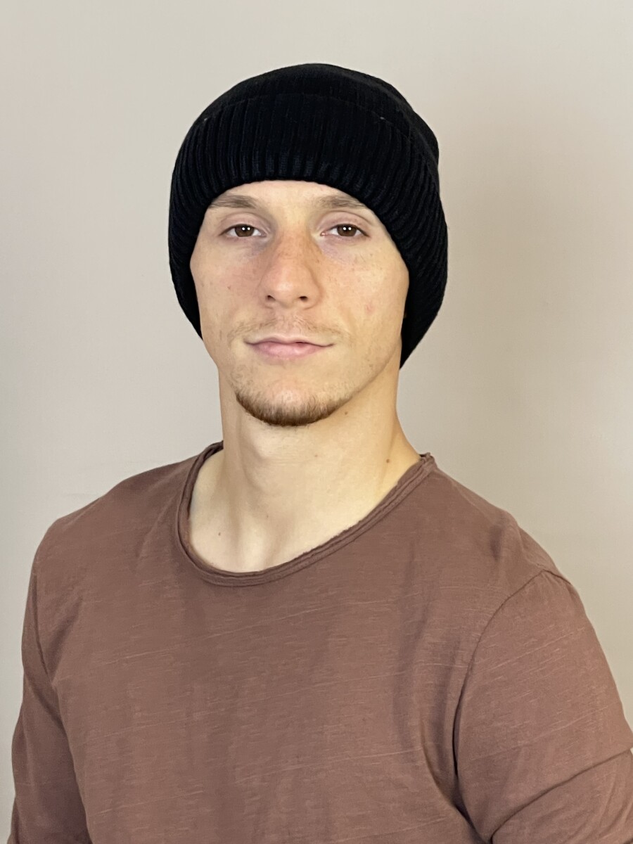 Kötött férfi sapka - fekete - Kép 9