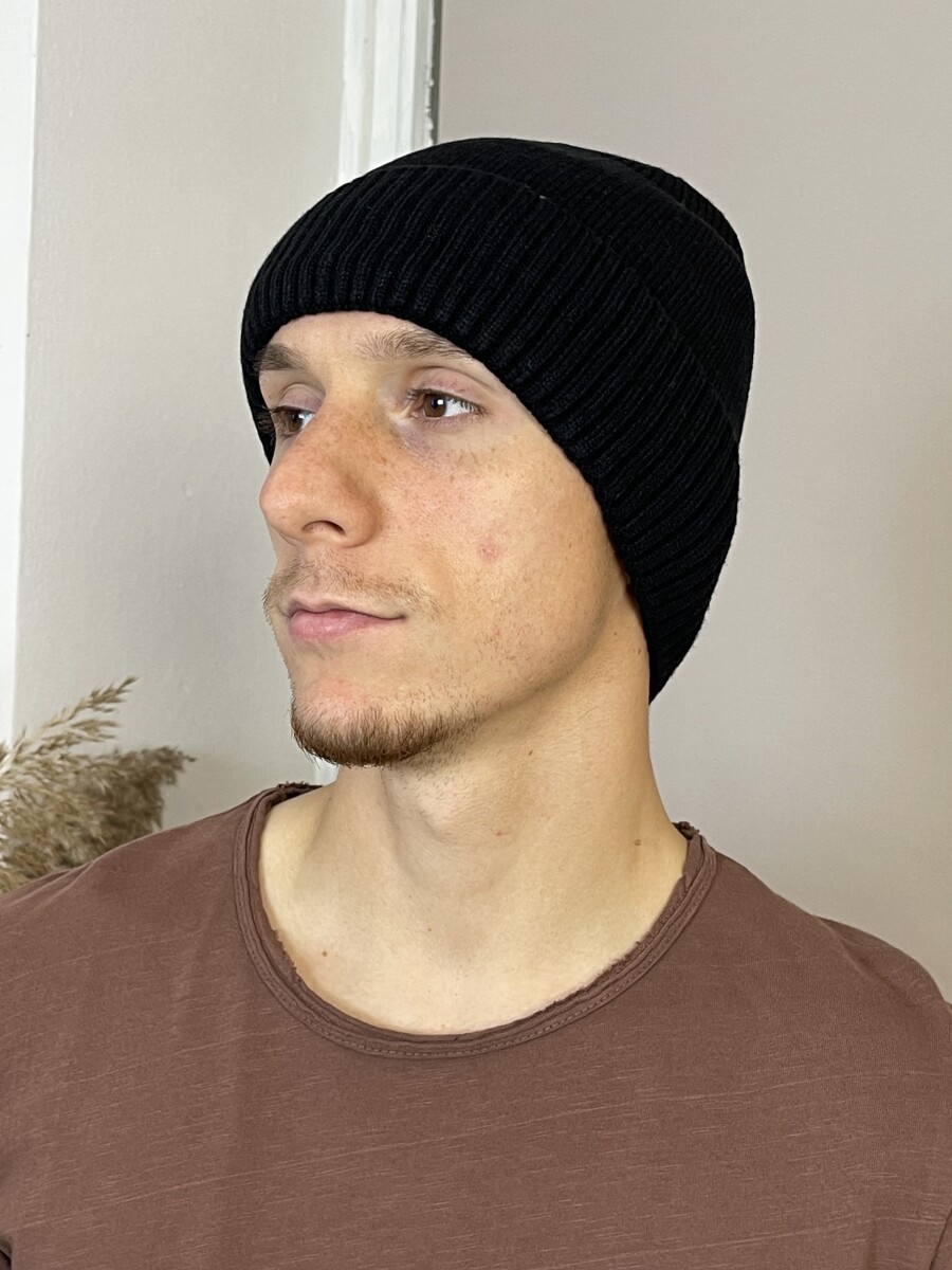 Kötött férfi sapka - fekete - Kép 4