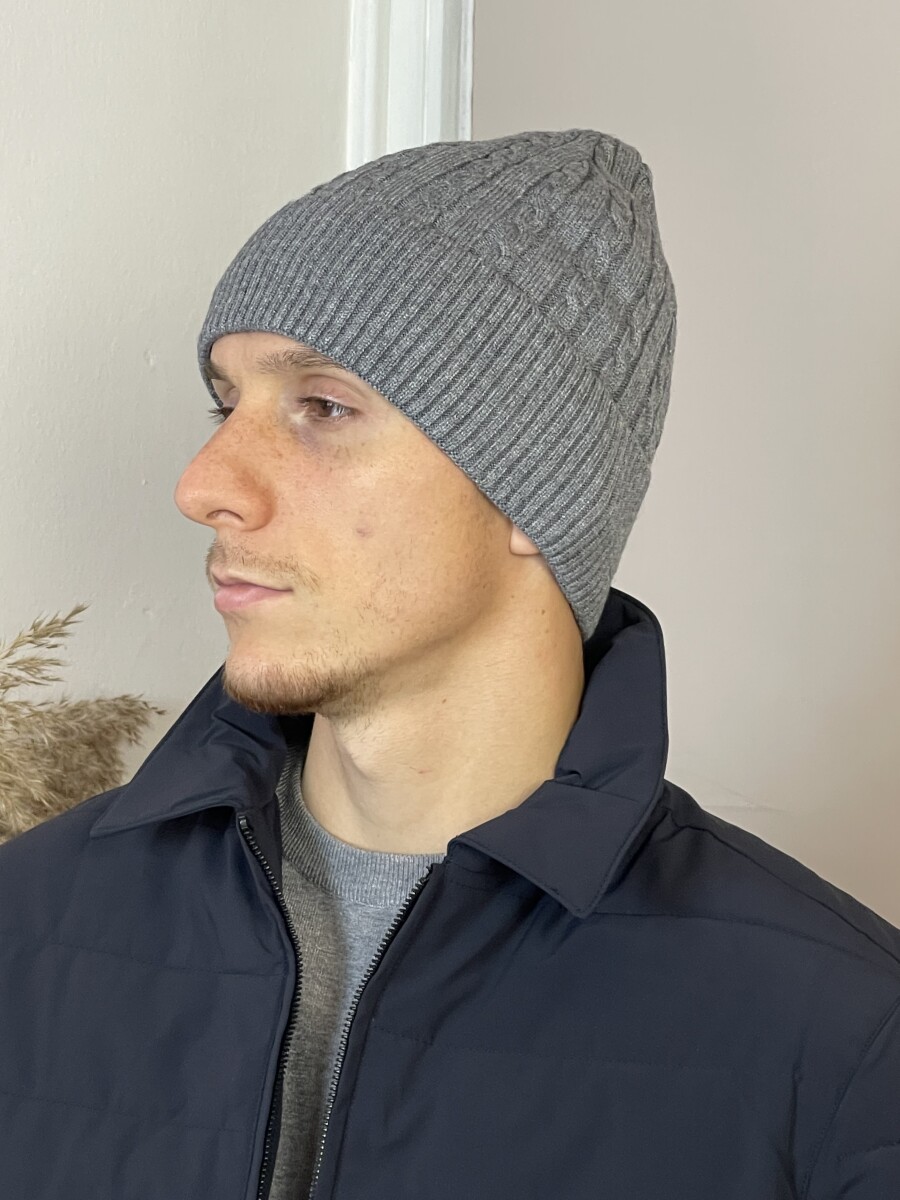 Kötött férfi sapka - szürke - Kép 3