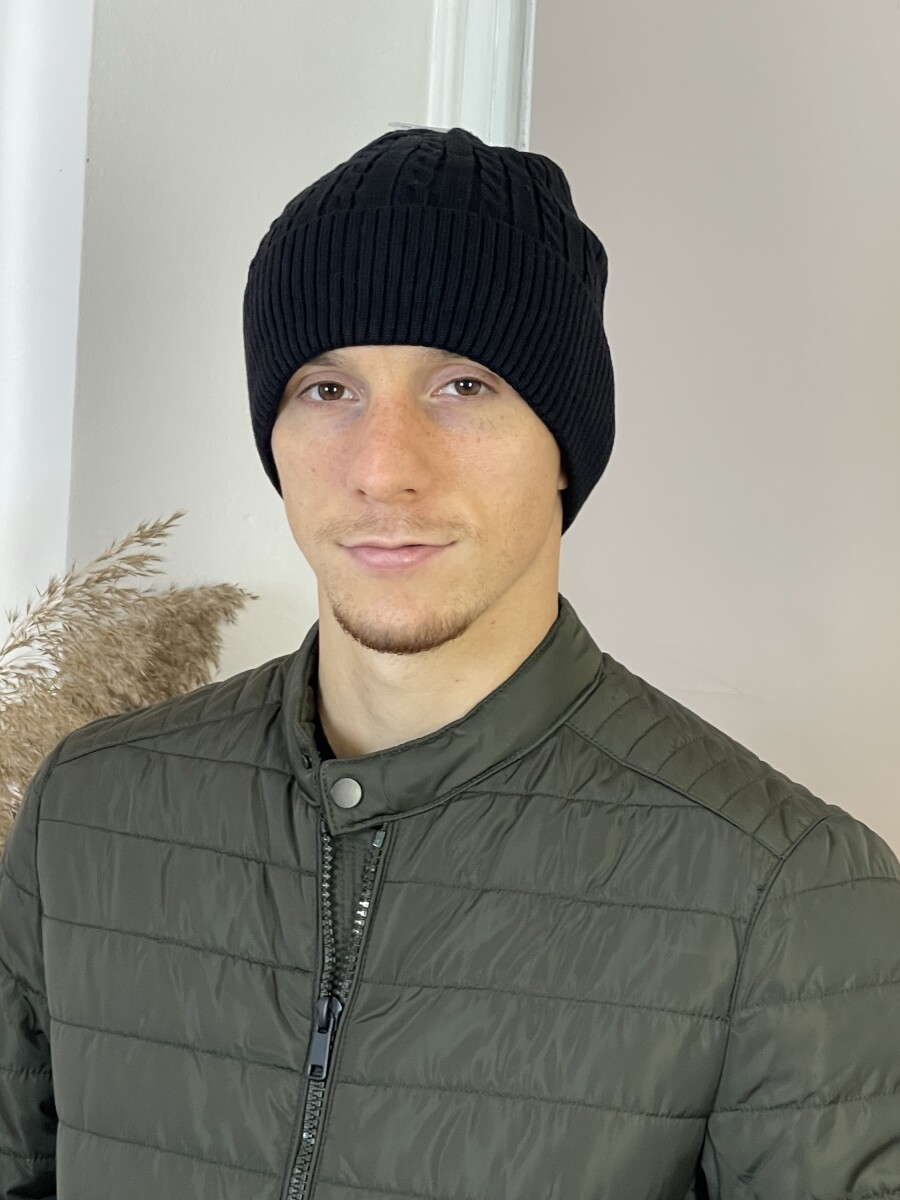 Kötött férfi sapka - fekete - Kép 1