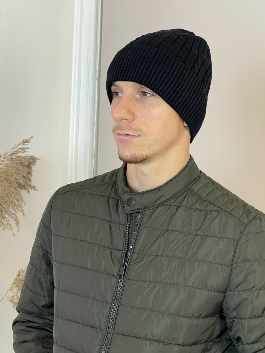 Kötött férfi sapka - fekete - Kép 8