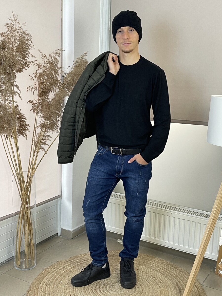 Kötött férfi sapka - fekete - Kép 6