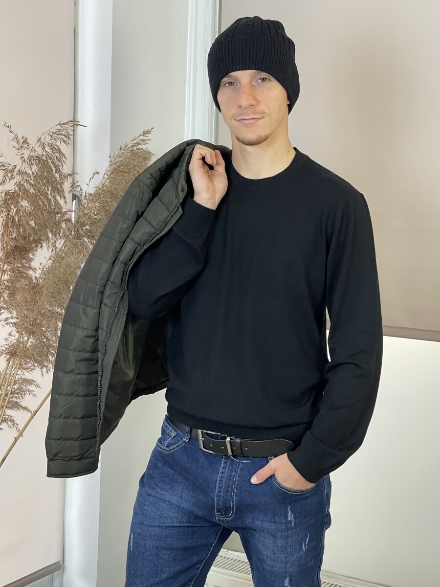 Kötött férfi sapka - fekete - Kép 3