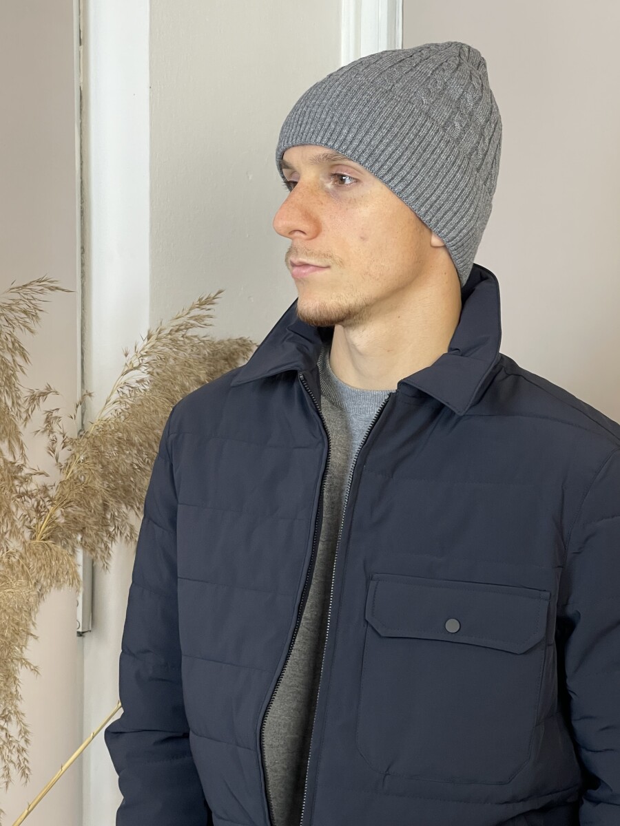 Férfi steppelt kabát - sötétkék - Kép 10