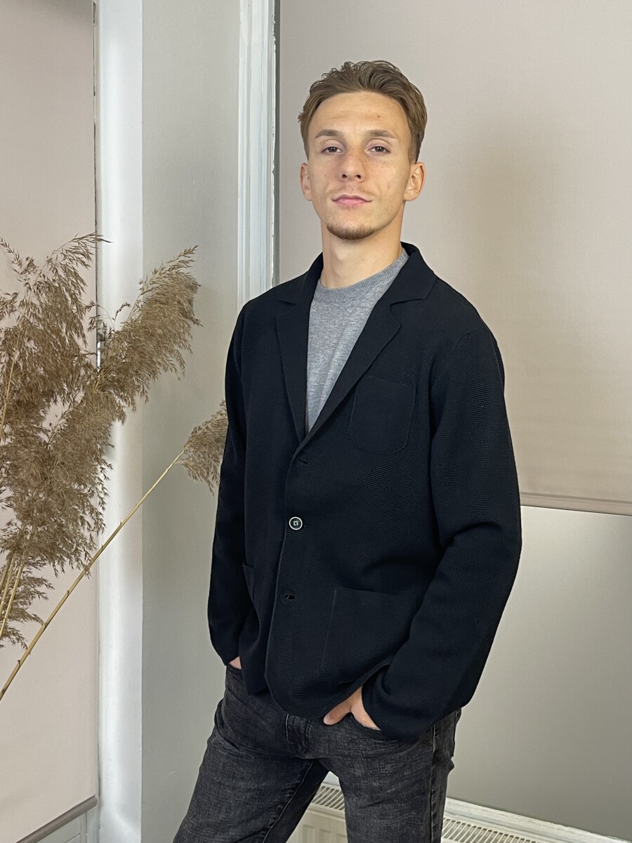 Férfi kardigán - fekete - Kép 2