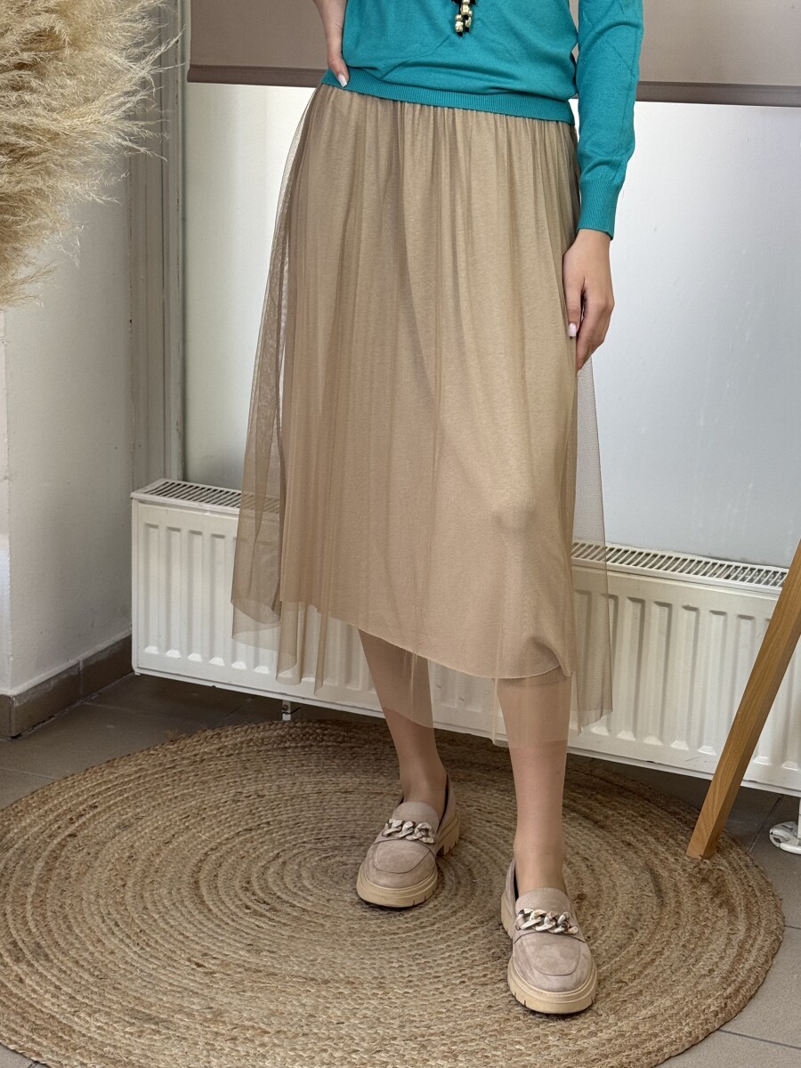 Tüll szoknya - homok - Kép 4