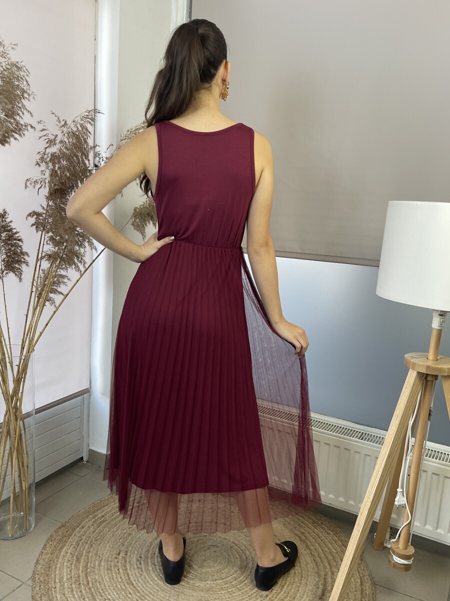 Kétrészes maxi ruha - bordó - Kép 17