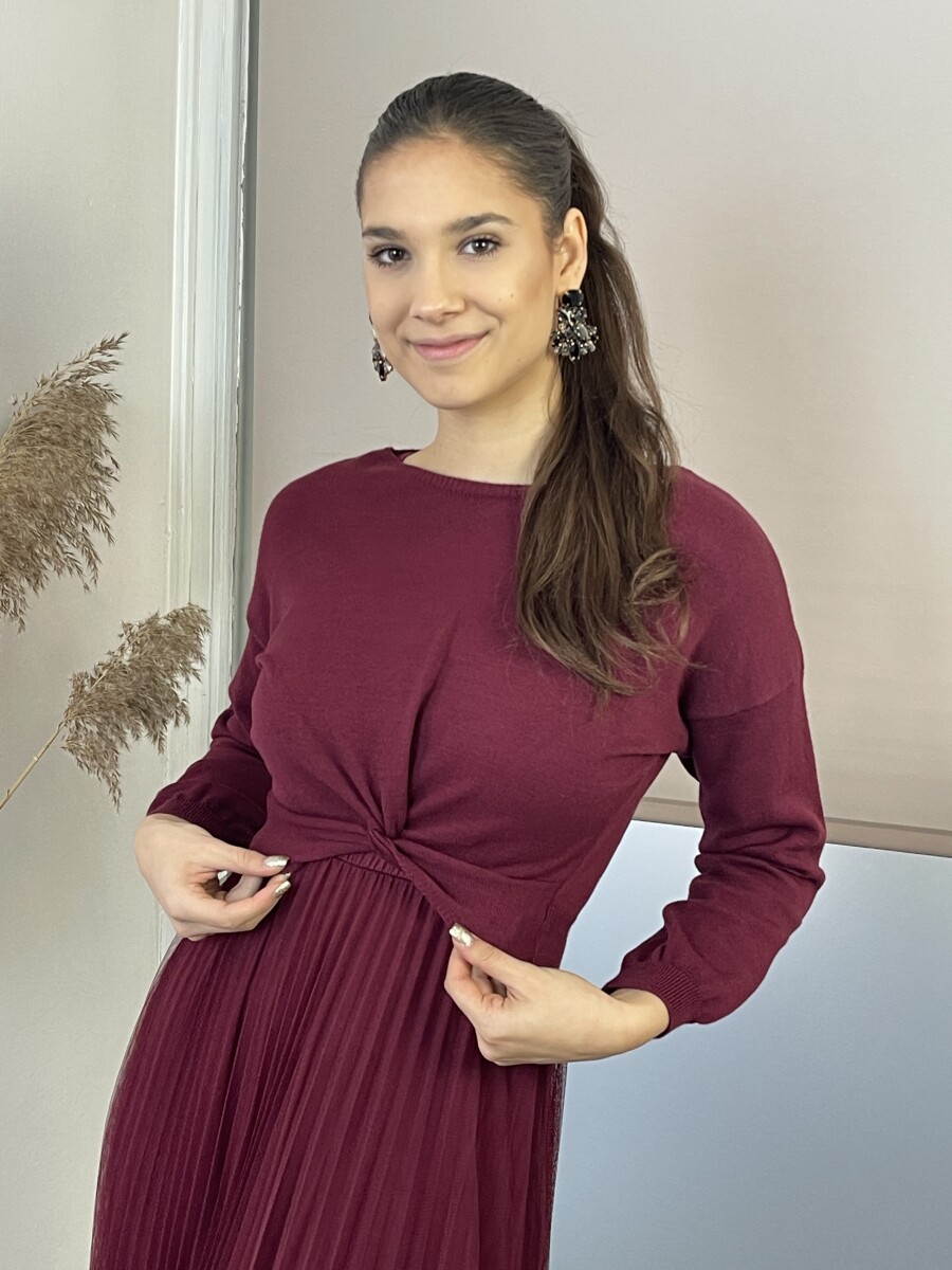 Kétrészes maxi ruha - bordó - Kép 8