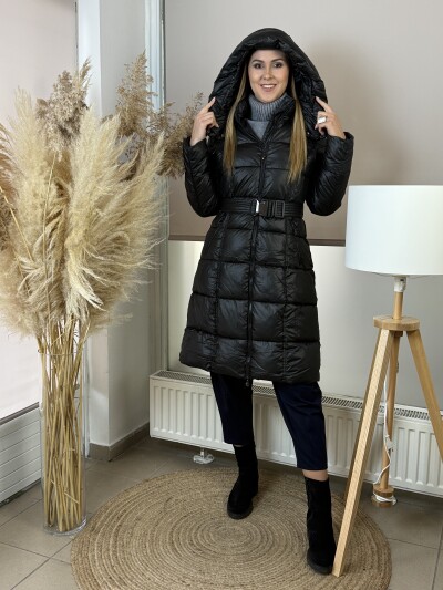 Steppelt maxi télikabát - fekete