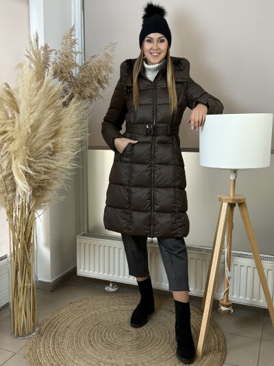 Steppelt maxi télikabát - barna