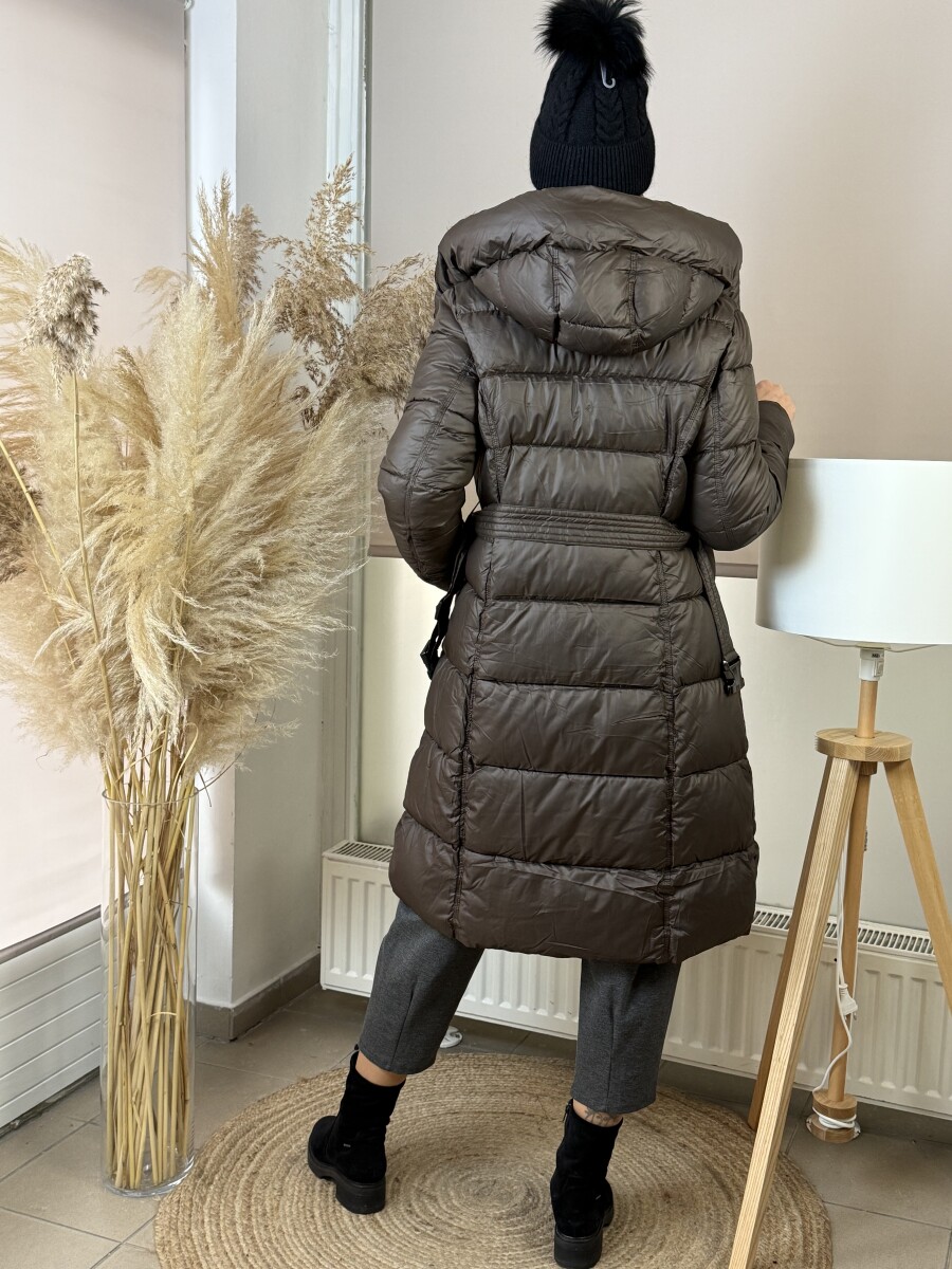 Steppelt maxi télikabát - barna - Kép 20