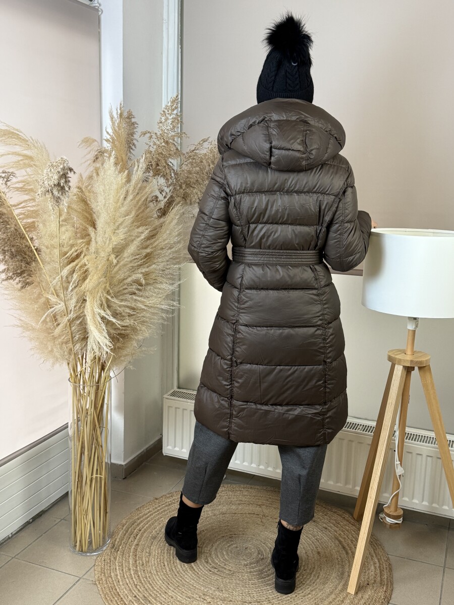 Steppelt maxi télikabát - barna - Kép 18