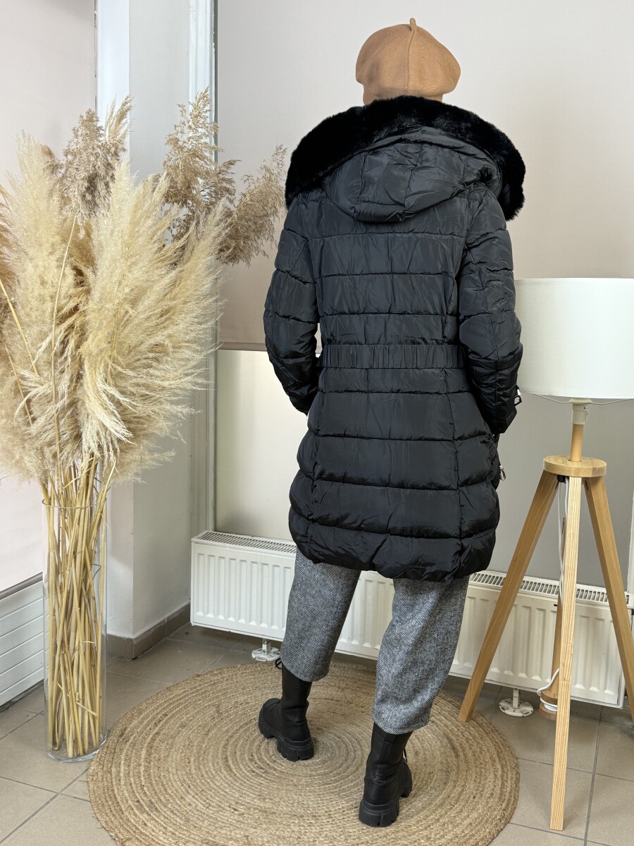 Steppelt öves télikabát - fekete - Kép 23