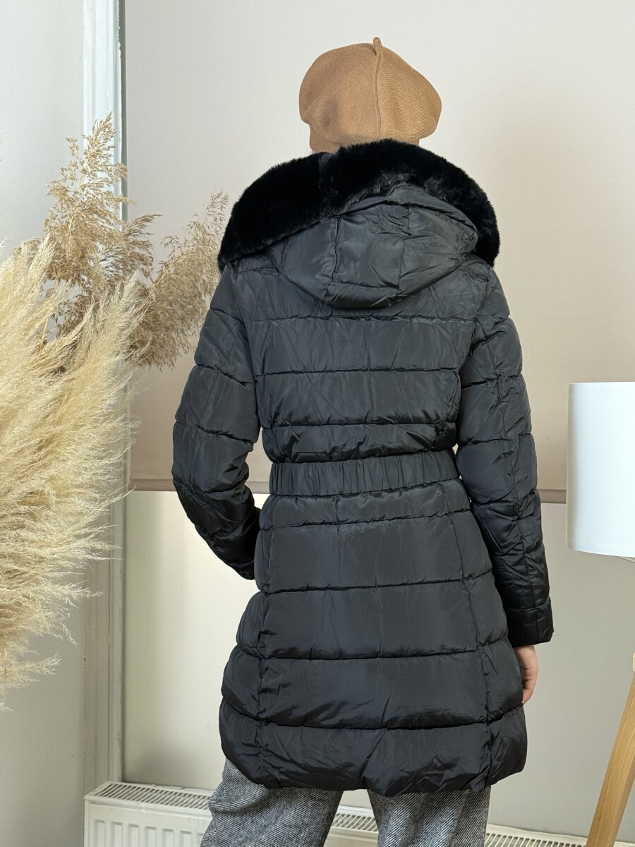 Steppelt öves télikabát - fekete - Kép 6