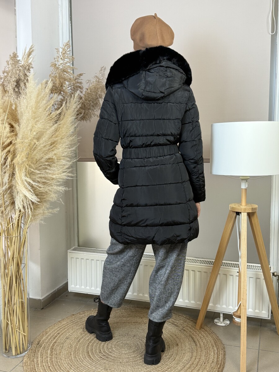 Steppelt öves télikabát - fekete - Kép 11