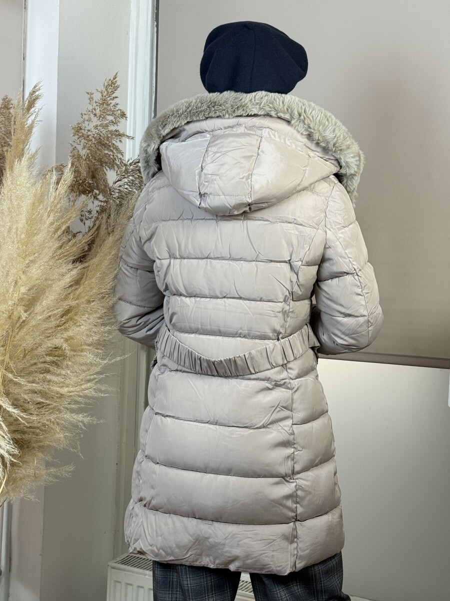 Steppelt öves télikabát - homok - Kép 20