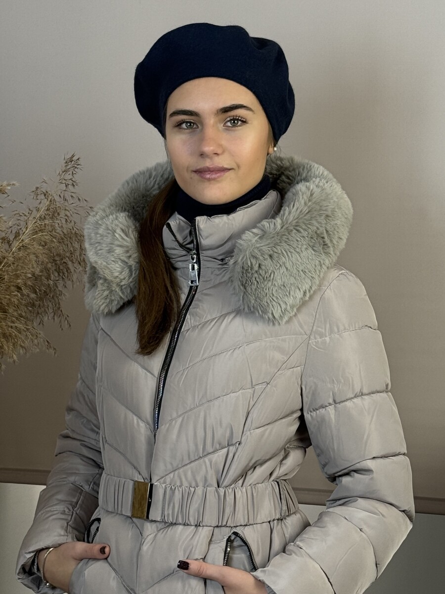 Steppelt öves télikabát - homok - Kép 9