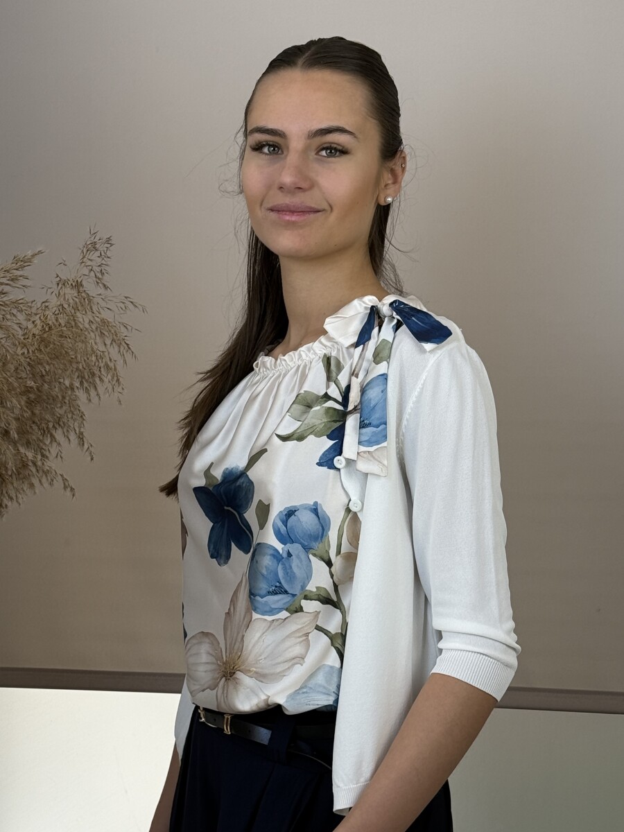 Vékony gombos boleró - fehér - Kép 2