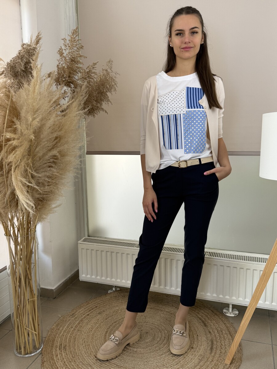 Vékony gombos boleró - bézs - Kép 4