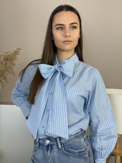 Masnis csíkos blúz - világoskék