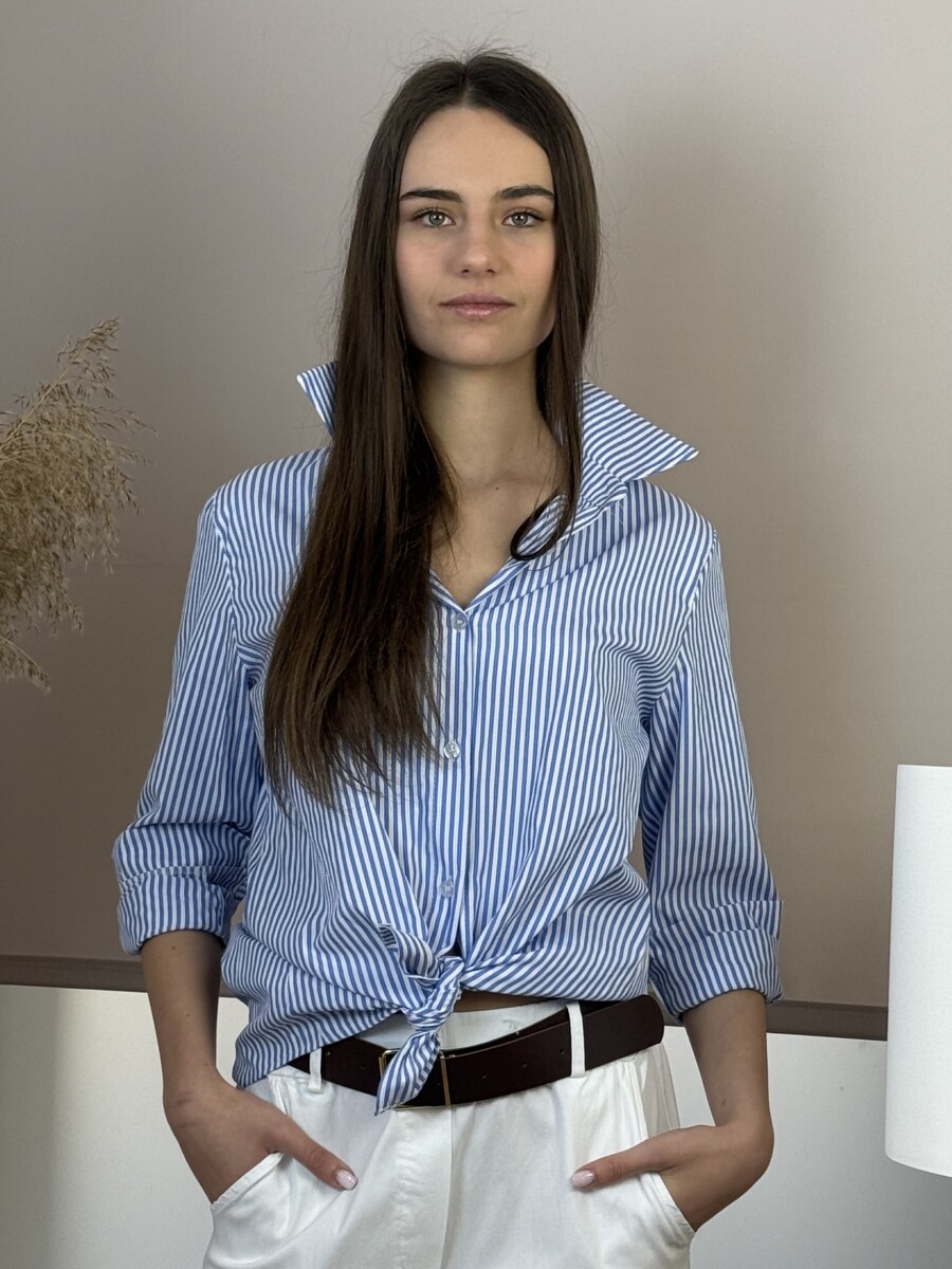 Csíkos ing - fehér-világoskék - Kép 8