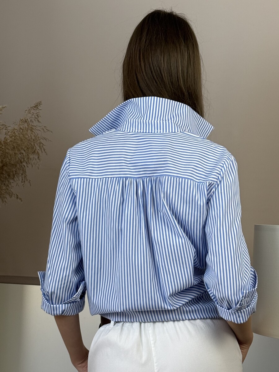 Csíkos ing - fehér-világoskék - Kép 6