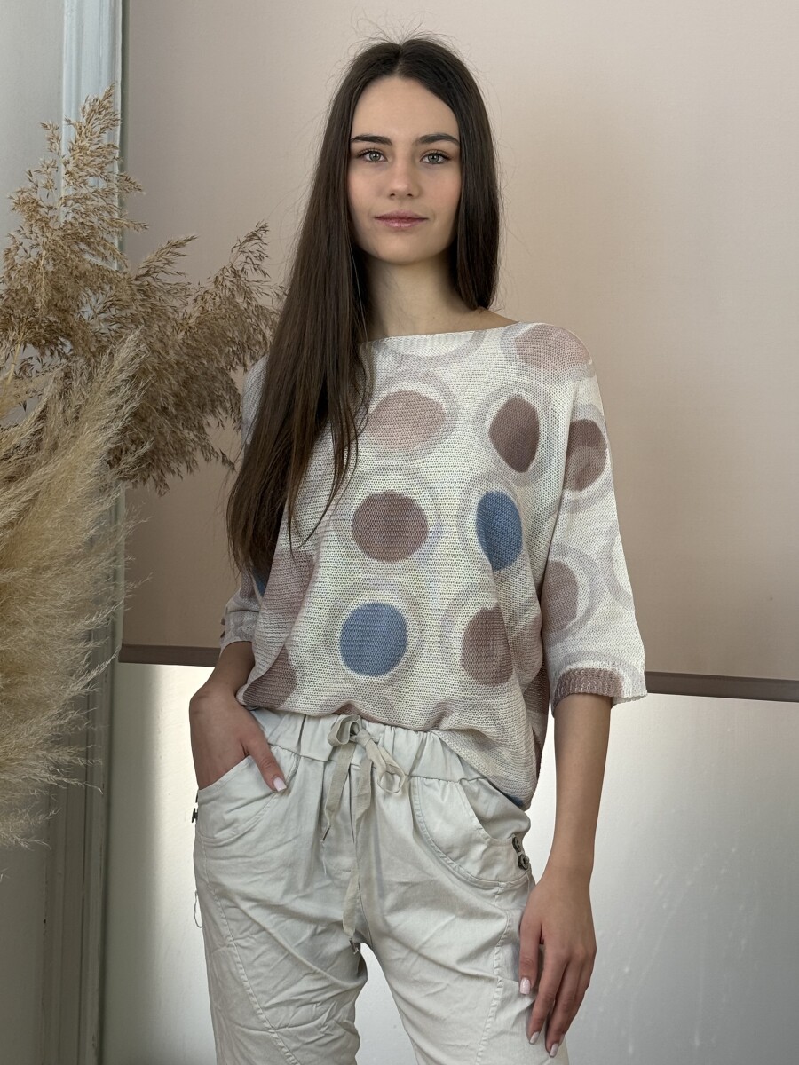 Oldalt gombos megkötős nadrág - bézs - Kép 15