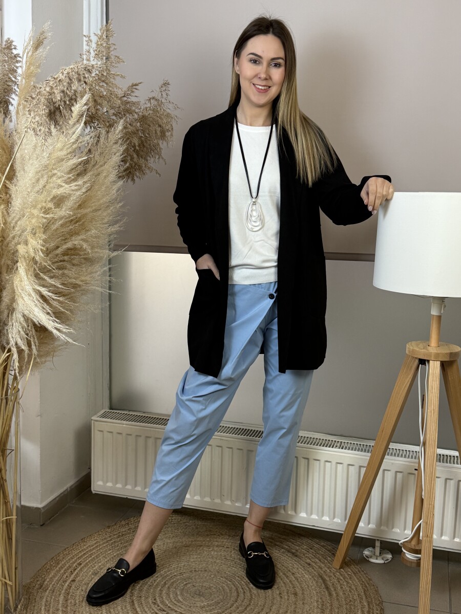 Ballon átlapolós nadrág - világoskék - Kép 8