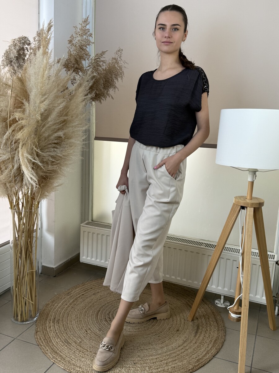 T ujjas blúz - csokibarna - Kép 4