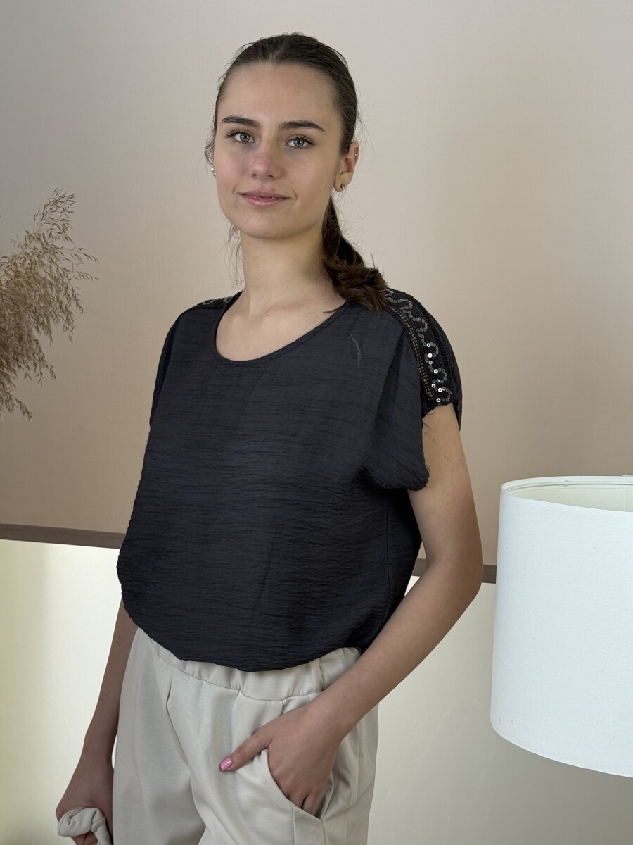 T ujjas blúz - csokibarna - Kép 2