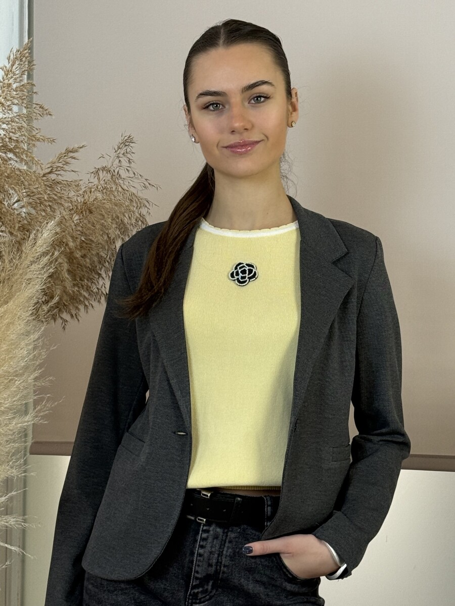 Gombos blézer - szürke - Kép 2