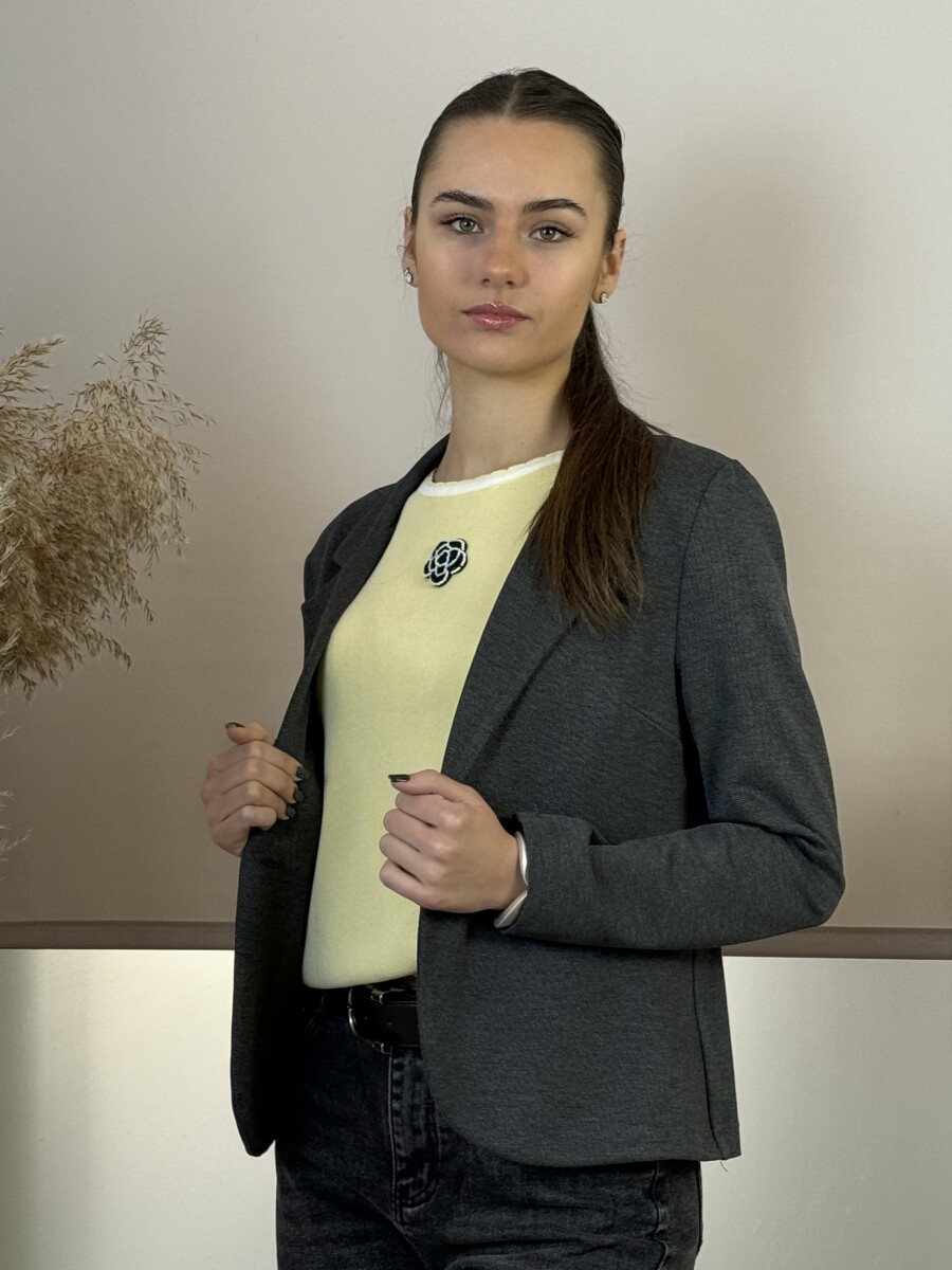 Gombos blézer - szürke - Kép 8