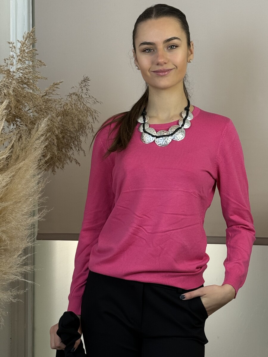 Passzés kereknyakú lezser pulóver