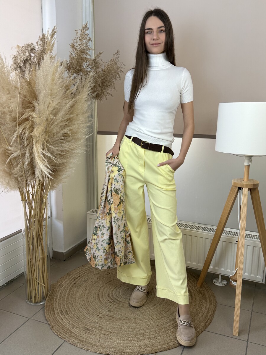 Passzés rövid ujjú garbó - fehér - Kép 7