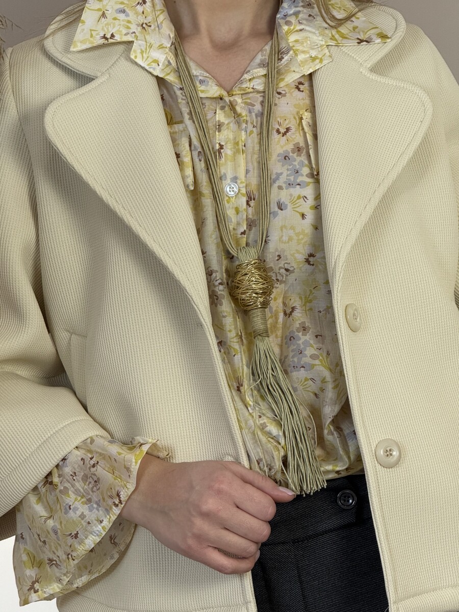 Szivacs kabát tölcsér ujjal - krém - Kép 10