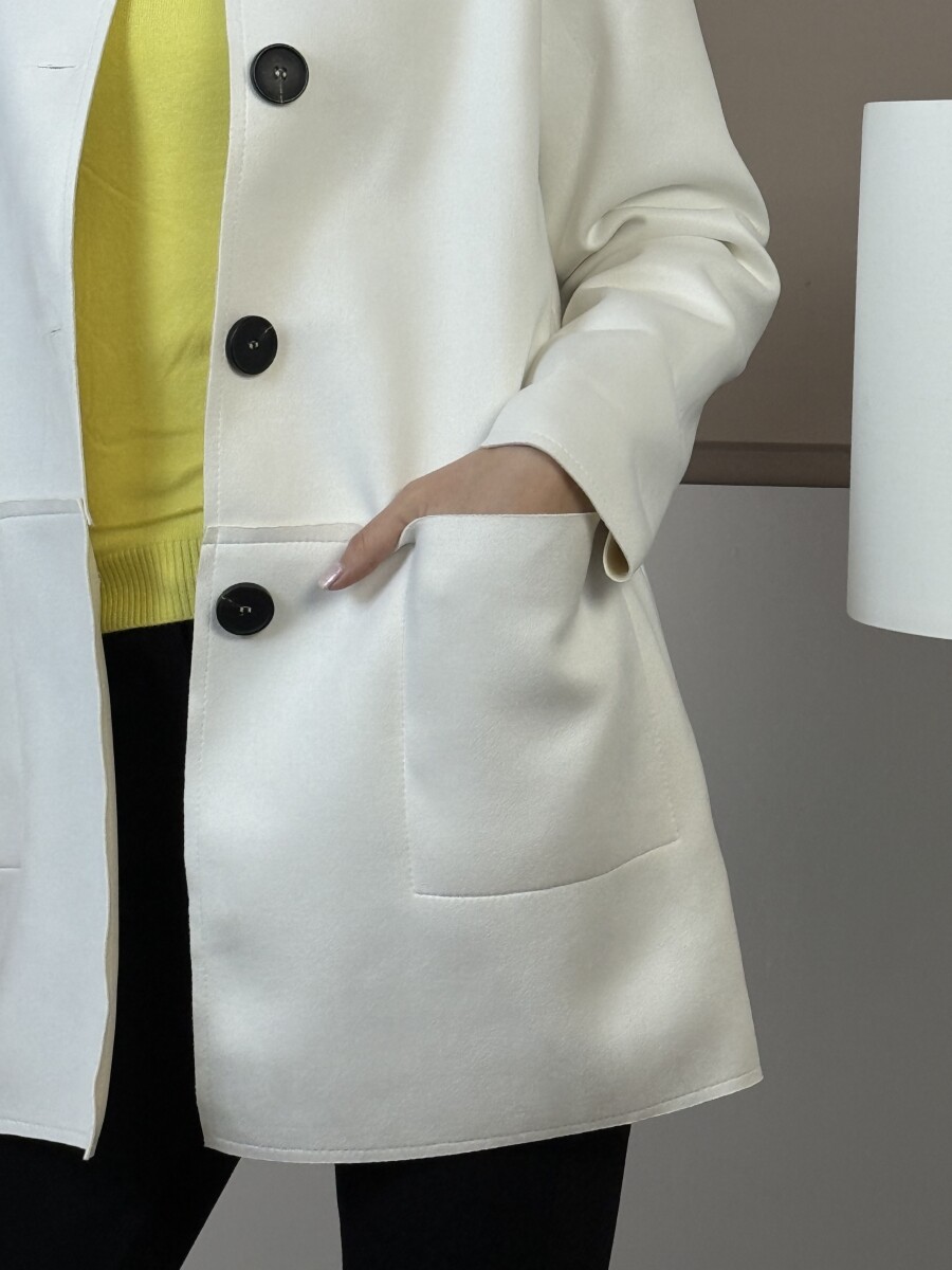 Nagygombos szivacskabát - törtfehér - Kép 3