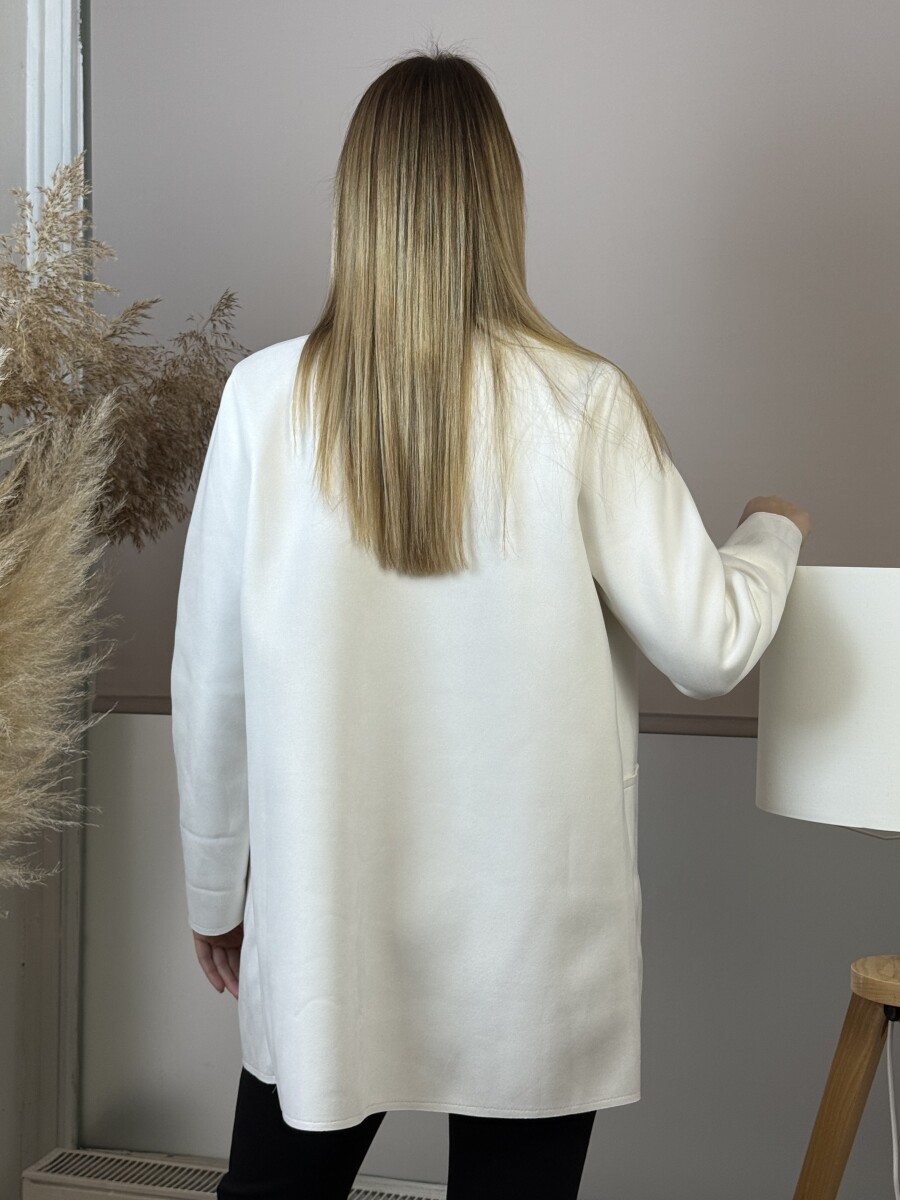 Nagygombos szivacskabát - törtfehér - Kép 10