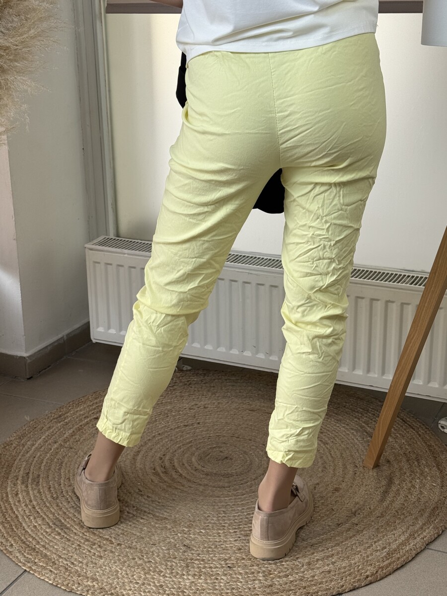 Kötős gyűrt hatású nadrág - sárga - Kép 16