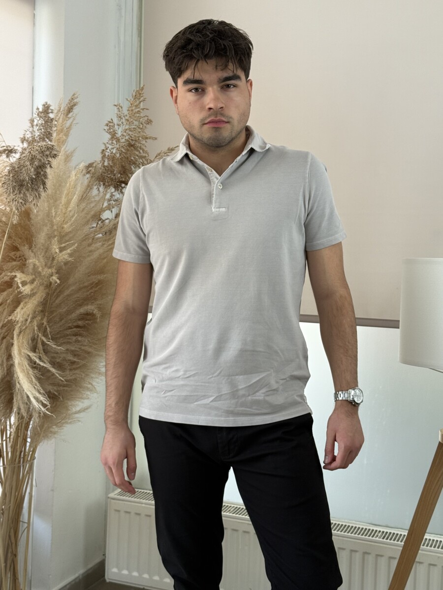 Galléros póló - homok - Kép 2