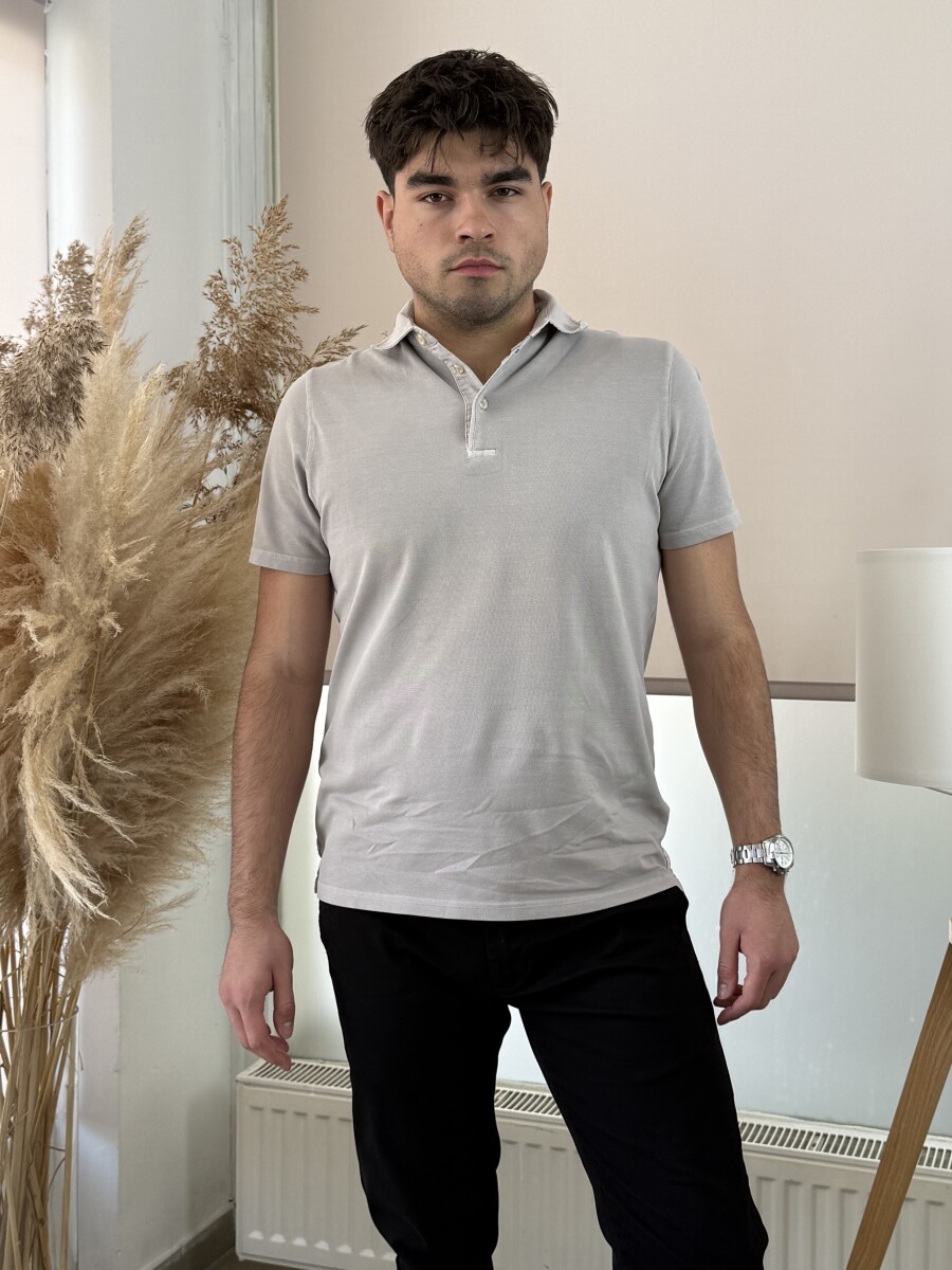 Galléros póló - homok - Kép 10