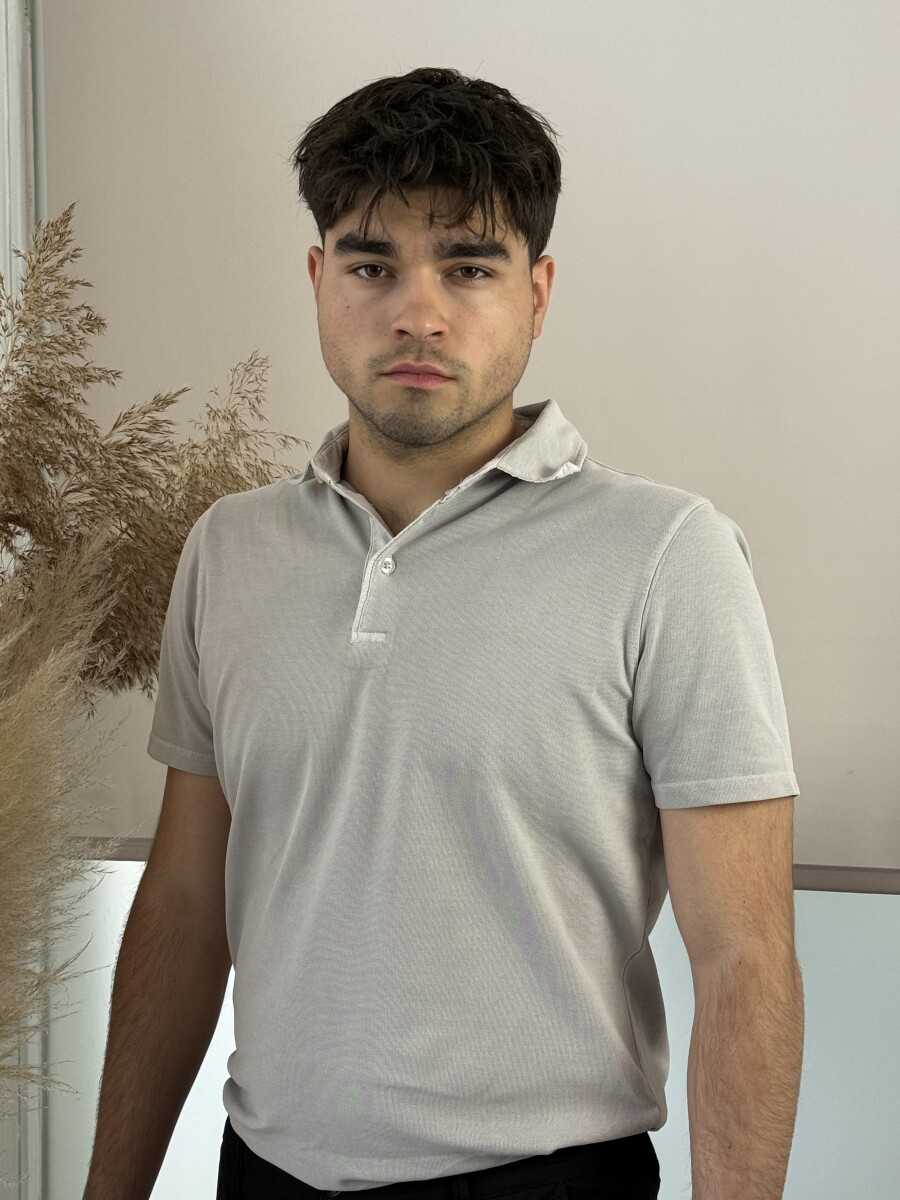 Galléros póló - homok - Kép 7