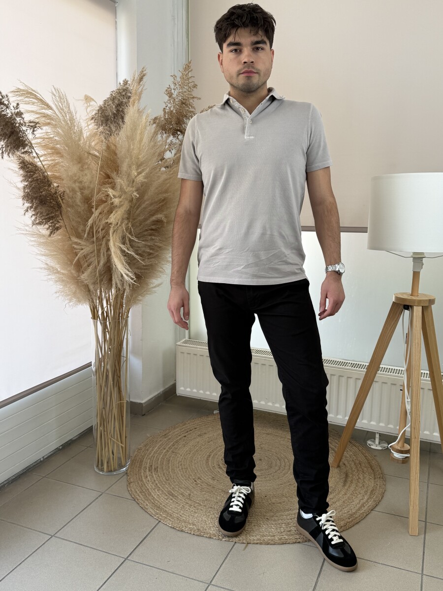 Galléros póló - homok - Kép 3