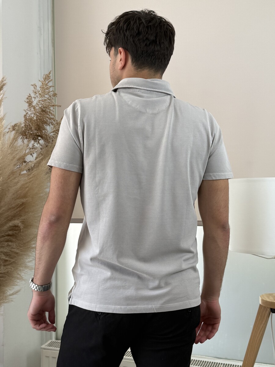 Galléros póló - homok - Kép 7